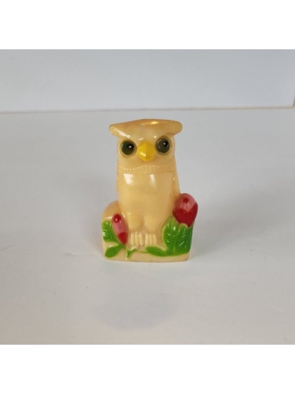 Vintage Celluloid Owl Salt & Pepper Shaker 50s 60s MCM Retro Kitchen Ecl…